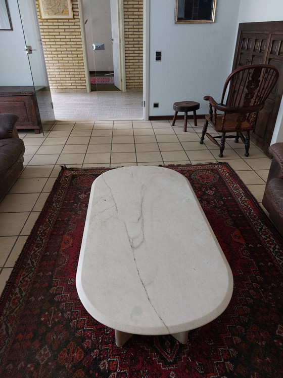 Image 1 of Coffee table vintage oval in marble late 70s