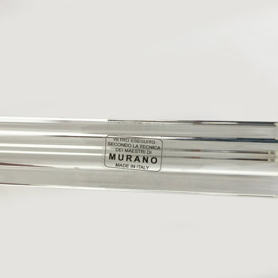 Image 1 of Paar "Triedri" lampen van messing en Muranoglas, Venini-stijl, midden 20e eeuw