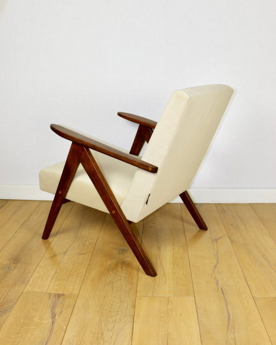 Image 1 of Vintage armchair B-310 VAR beige velvet from the Jade series - 2 pieces available