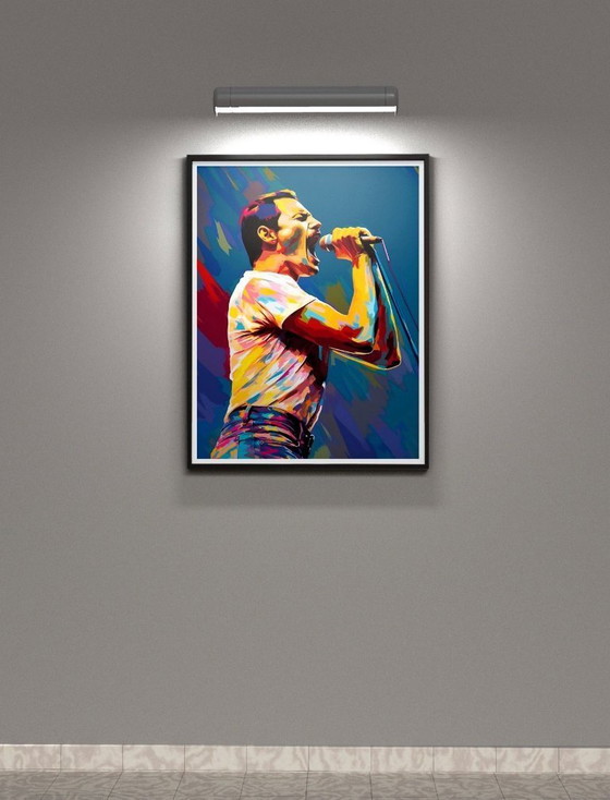 Alberto Ricardo - Freddie Mercury 2 - Lithographie d'artiste – Lithographies et sérigraphies, Canvas (photo 2 of 13)