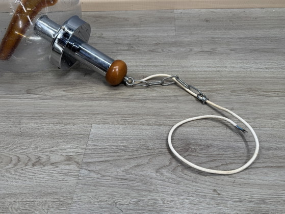 Mazzega Murano Glas-Pendelleuchte, Pendelleuchten, Metall, Orange (Foto 30 von 30)