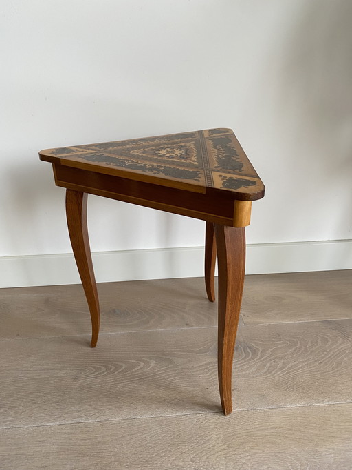 Italian Rococo style vintage working music box side table