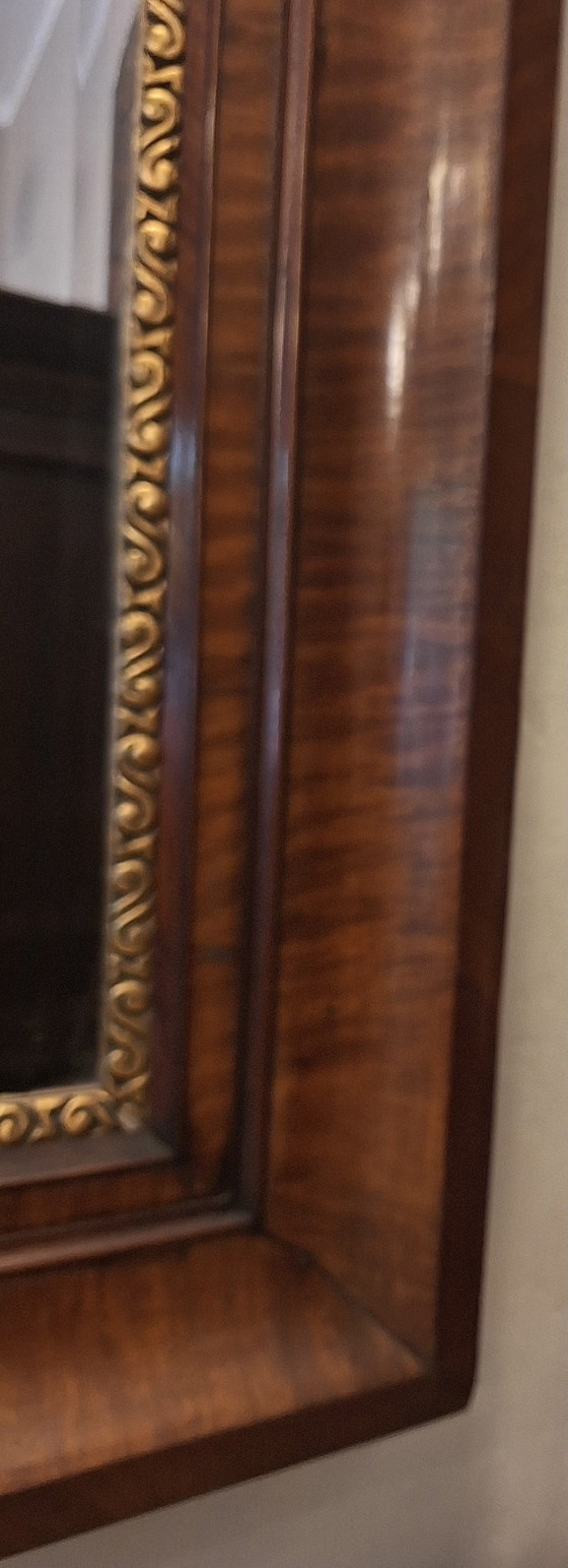 Image 1 of Miroir ancien à bord biseauté dans un cadre en noyer, années 1850