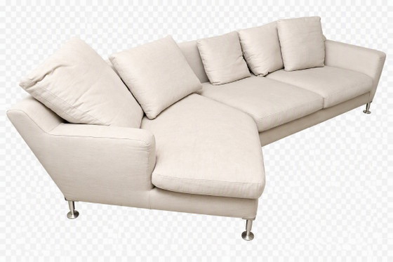 Image 1 of Canapé d'angle B&B Italia modèle Harry avec assise méridienne, tissu clair