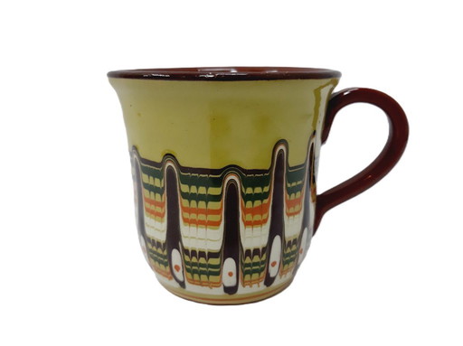 Handbemalter Vintage-Keramikbecher