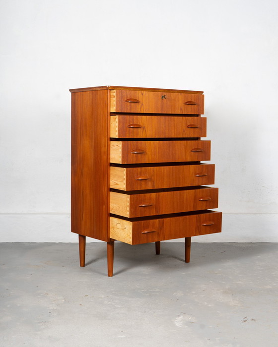 Image 1 of Danish Chest Of Drawers Made Of Teak, 6 Drawers