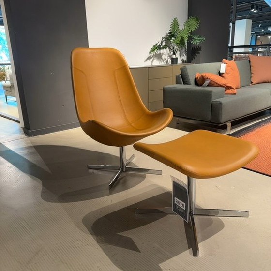 Image 1 of Gelderland 7400 swivel armchair with footstool