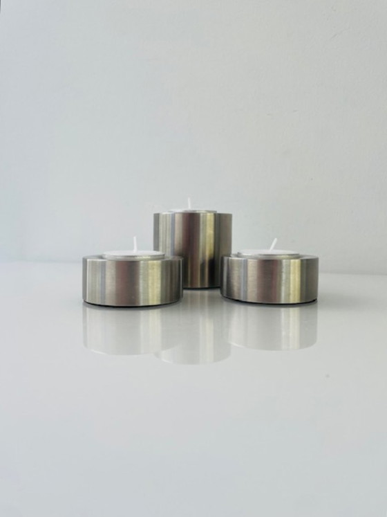 Image 1 of Ensemble de 3 chandeliers design Brabantia – acier inoxydable brossé