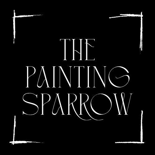 Image 1 of Upcycled frame with painting of owl and drawn branches that continue across the frame