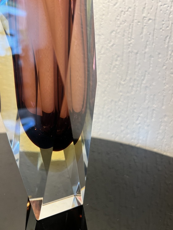 Mid-Century Murano faceted Sommerso glass vase (Luigi Mandruzzato) (photo 10 of 12)