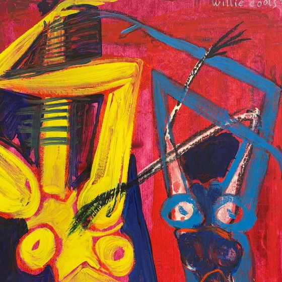 Oil on paper ‘fantasised girlfriends’ by Willie Cools – Paintings & Drawings, Canvas, Abstract (photo 8 of 12)