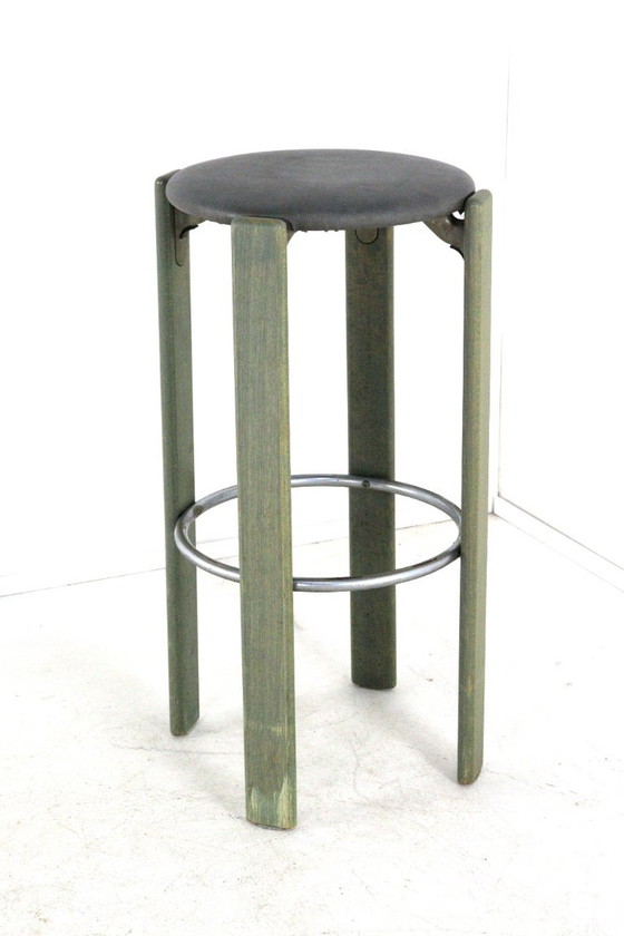 Set 4 Bruno Rey per Kusch & Co Sgabelli da bar vintage, Legno, Metallo, Verde, Modern (foto 3 di 15)