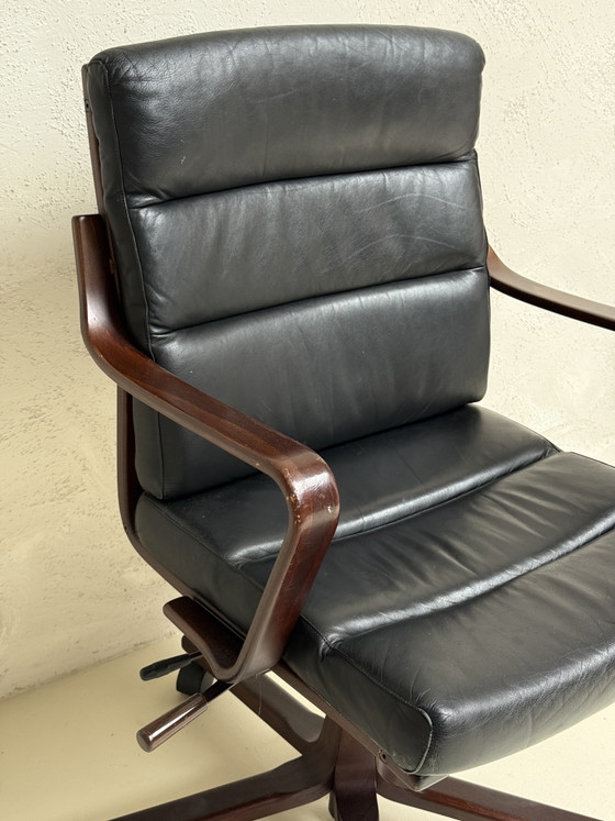 Sedia da ufficio vintage Möbel Svezia | Pelle – WK Möbel, Sedie girevoli, Wood, Leather (photo 4 of 6)