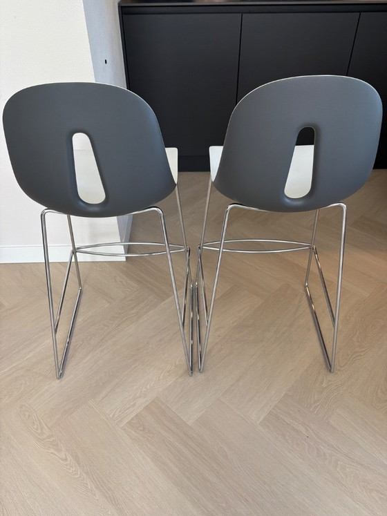 Image 1 of 2x Chairs & More Gotham Barhocker | weiß/grau | Italienisches Design