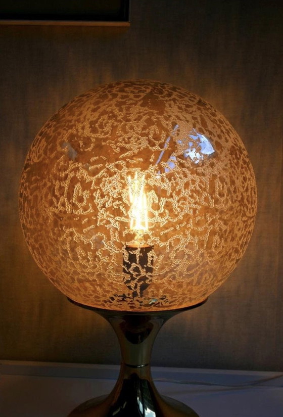 Image 1 of Doria Leuchten table lamp brass with textured glass