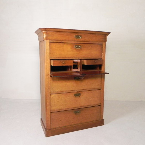 Image 1 of Ladekast Met 5 Laden en 1 Klep, Chiffoniere, Eind 19e Eeuw