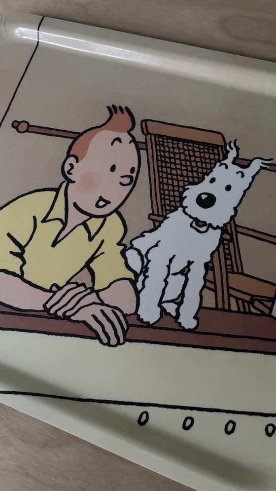 Image 1 of Vintage plateau uit 1995, dienblad, Tintin Tin Tin Kuifje, Hergé, Axis Paris