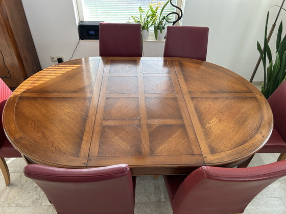 Image 1 of Prachtige massief eiken coulissentafel