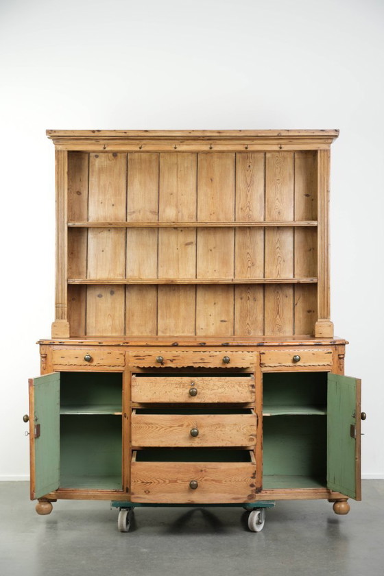 Image 1 of Antieke Engelse keuken/ leg/ buffetkast uit de 19e eeuw van grenenhout
