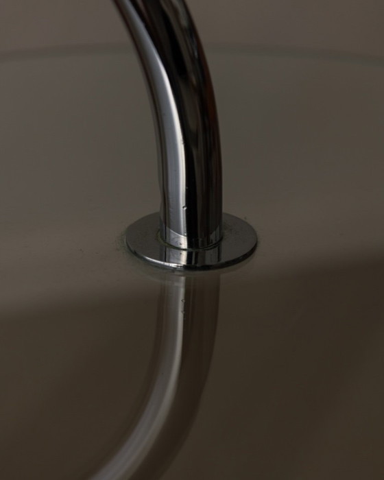 Image 1 of Tavolino vintage IKEA RY di Tord Björklund – Cromo e vetro – Design scandinavo postmoderno