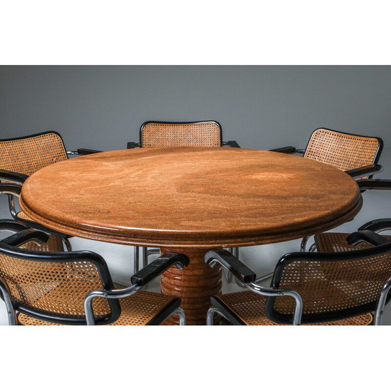 Image 1 of Vintage Postmodern Marble Dining Table in Earthy Tones 1970s