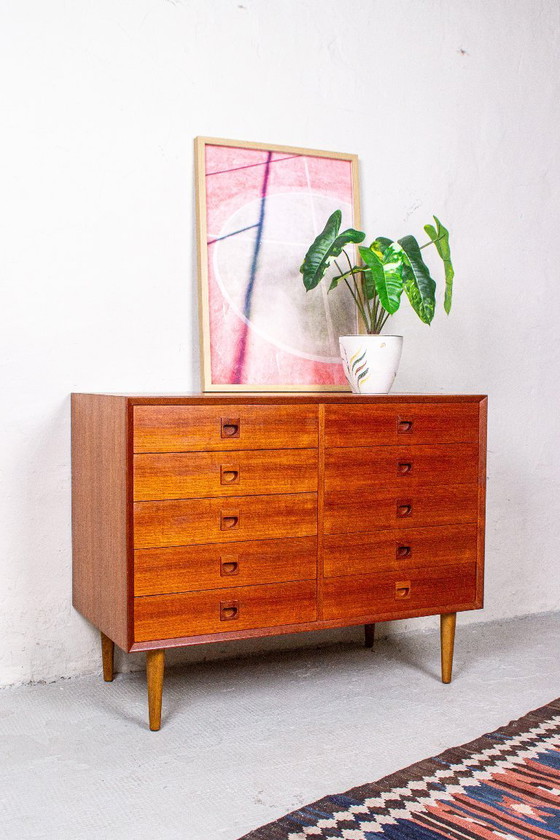 Cassettiera e credenza Erik Brouer, design danese, in teak, stile vintage metà secolo. – Cassettiere, Wood (photo 8 of 12)