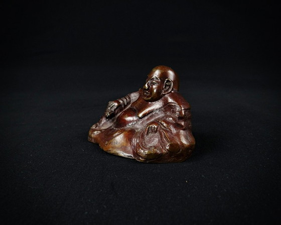 Image 1 of Buda de bronce o Budai de la Fortuna Escultura china de finales del siglo XIX Qing