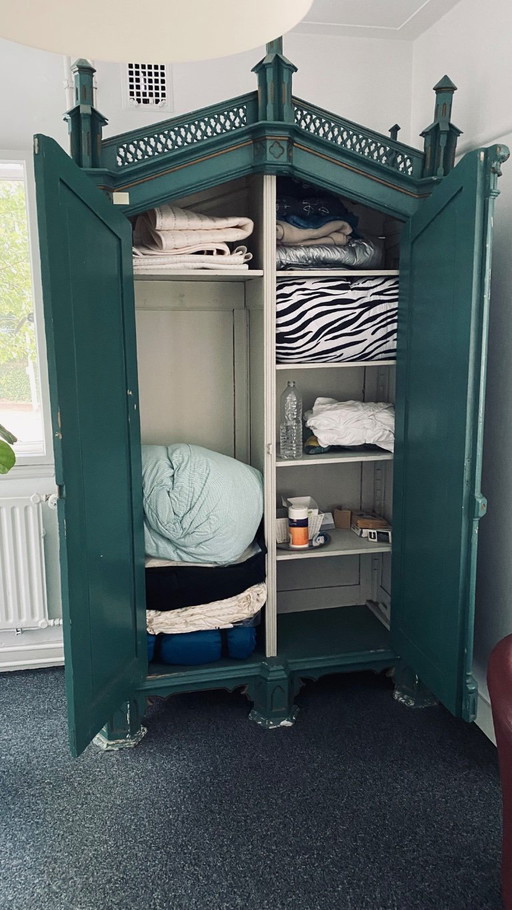Monumental cabinet in neo-Gothic style - handmade, dismountable, unique object