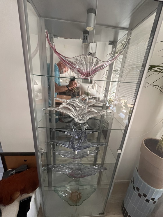 Image 1 of Vitrinekast met 5 muranoschalen