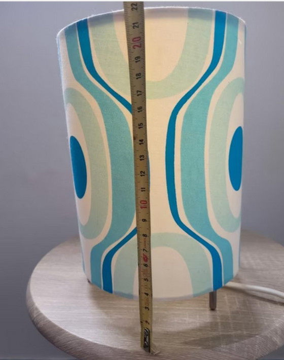 Image 1 of Vintage fabric design lamp 22 cm blue/white
