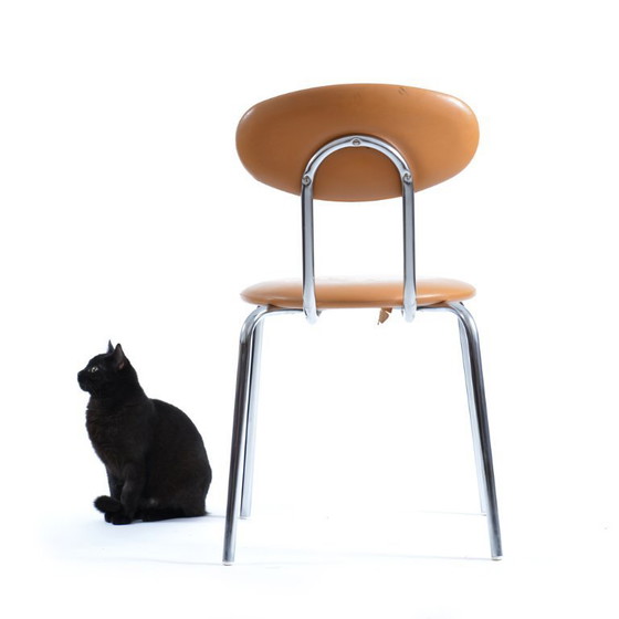 Image 1 of Midcentury Chair By Kovona In Faux Leather And Chrome, Czechoslovakia 1970s