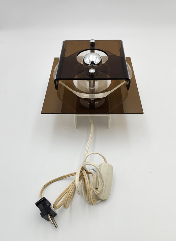 Image 1 of Wandlamlamp kunststof Herda jaren 70 