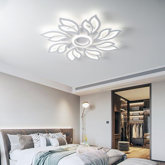 Dimmbare LED-Blumen-Deckenleuchte 80 cm Weiß, Deckenleuchten, Modern (Foto 5 von 16)