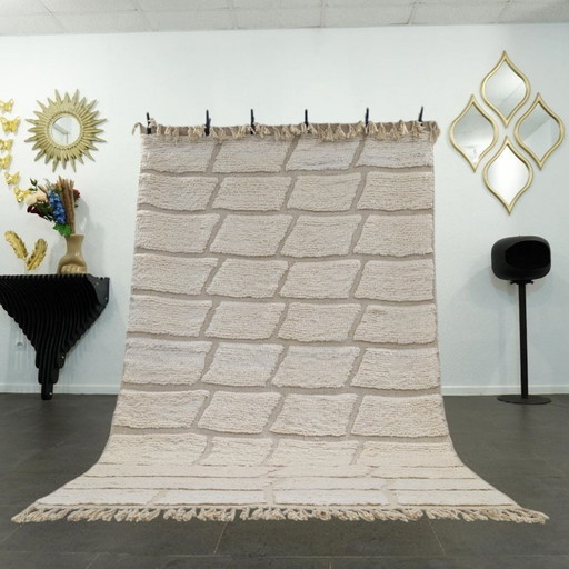 Berberteppich - 303 cm x 196 cm - weiß Wolle