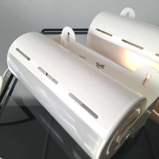 Image 1 of 2x vintage wall lamp Ikea Smyg V1013 white 90s