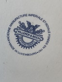 Rara pentola per fonduta di verdure vintage Villeroy & Boch degli anni '60/'70, variante floreale del modello Acapulco.