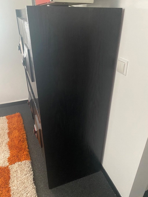 Vintage zwarte De Coene wandkast