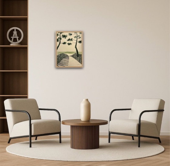 Image 1 of Olive green ink on 250g natural paper.