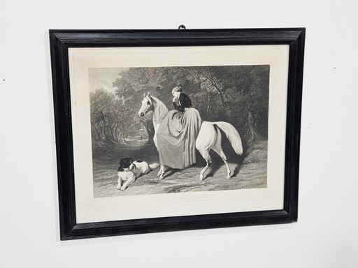 Nach Alfred de Dreux, Allein bei einem Treffen, 1858, Stich