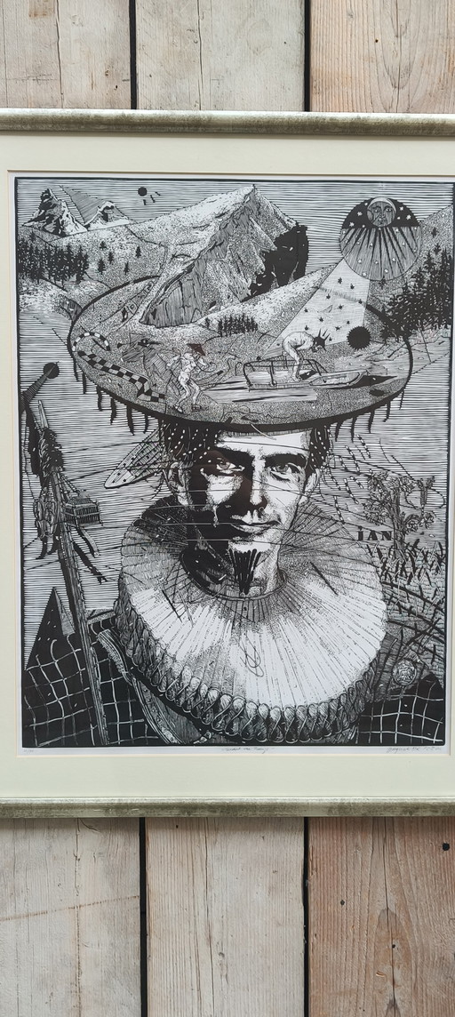 Incisione su legno di Jerzy Jędrysiak Hendrick van Prooije