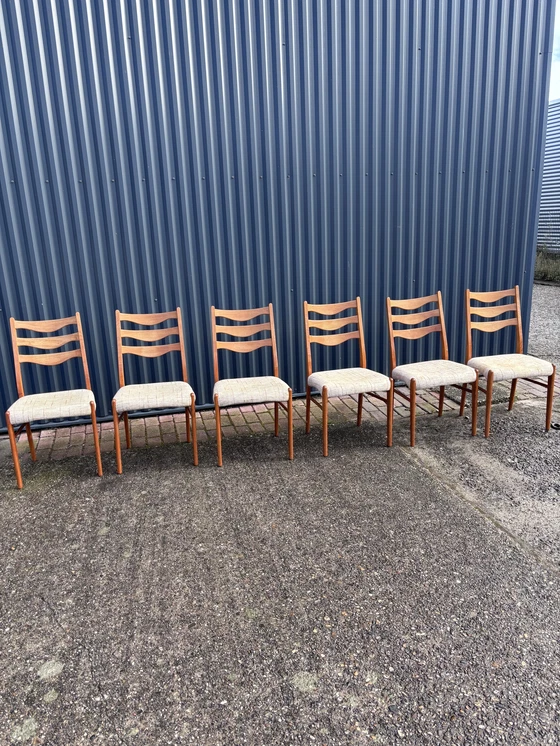 Image 1 of 6 Piece Vintage Dining Chairs Teak Danish