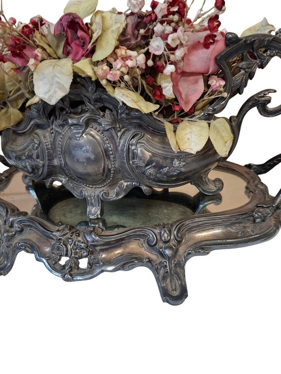 Image 1 of Antikes Tischmittelstück mit Spiegel „Surtout de Table“ im Stil Louis XV, Frankreich, Anfang des 20. Jahrhunderts