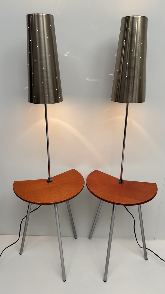 Image 1 of 2 x Starck x Anne Nilsson vintage bedside tables with lighting/side tables