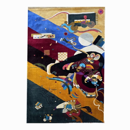Handgeknoopt wollen tapijt: Kandinsky Composition IX, 20th Century Modern Art – vloerkleden en tapijten, Wool