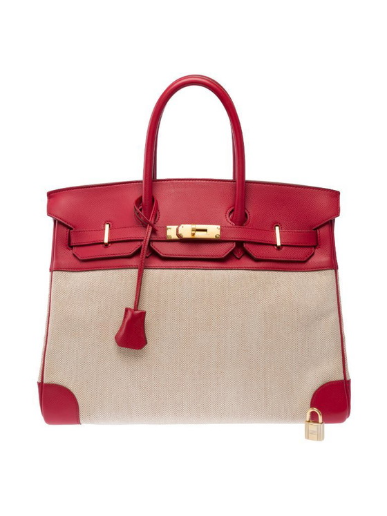 Image 1 of Birkin 35 in Pink Canvas