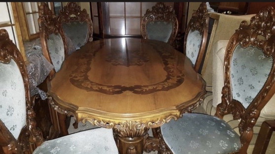 6 chaises de salle à manger baroques – Textile, Wood (photo 6 of 6)