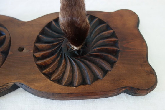 Image 1 of Vintage wall-mounted coat rack with deer hooves, Hautes-Alpes