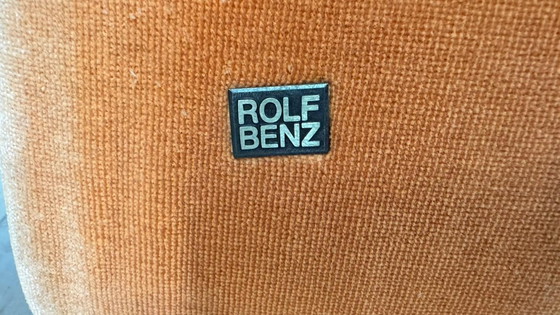 Image 1 of Rolf Benz orange sofas / sofa set with pouf / ottoman - Modern, organic & timeless