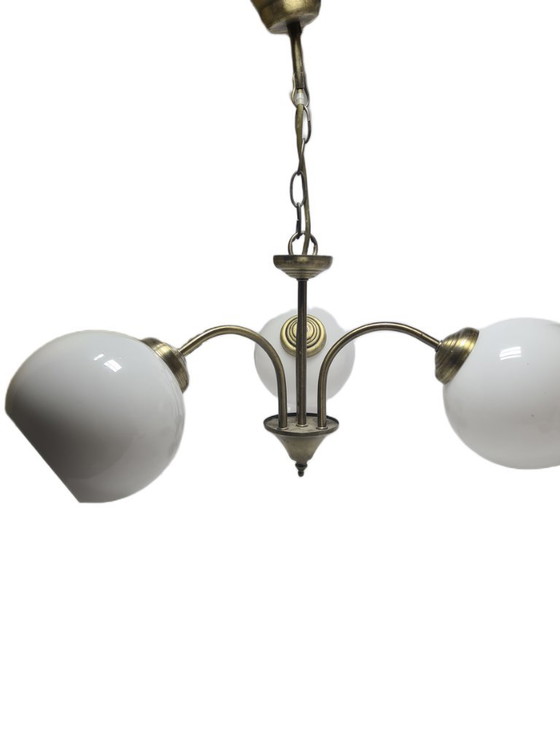 Lampadario in stile Art Déco, Polonia, anni '70 – Glass, Metal (photo 3 of 8)