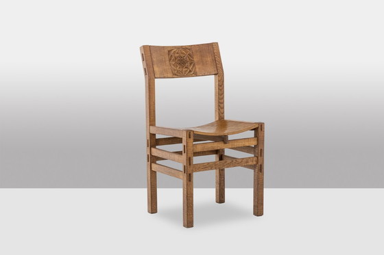 Image 1 of Officina Rivadossi. Tisch und 4 Stühle im Stil des Brutalismus. Italien, um 1970